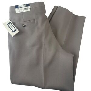 Sansabelt Vintage Men's Pleated‎ Beige Polyester Dress Pants Hemmed Size 35R NWT